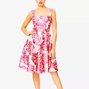 NWT Betsey Johnson jacquard metallic and floral dress